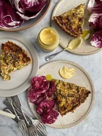 Crispy Brussel Sprout and Comté Tart with Comté Spiked Pastry