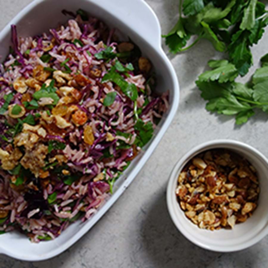 Red Cabbage Rice Salad with Comté-crumbed Hazelnuts | Comté Cheese ...